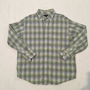 Sean John Plaid Button Down Shirt Men's Large Long Sleeve Cotton Casual